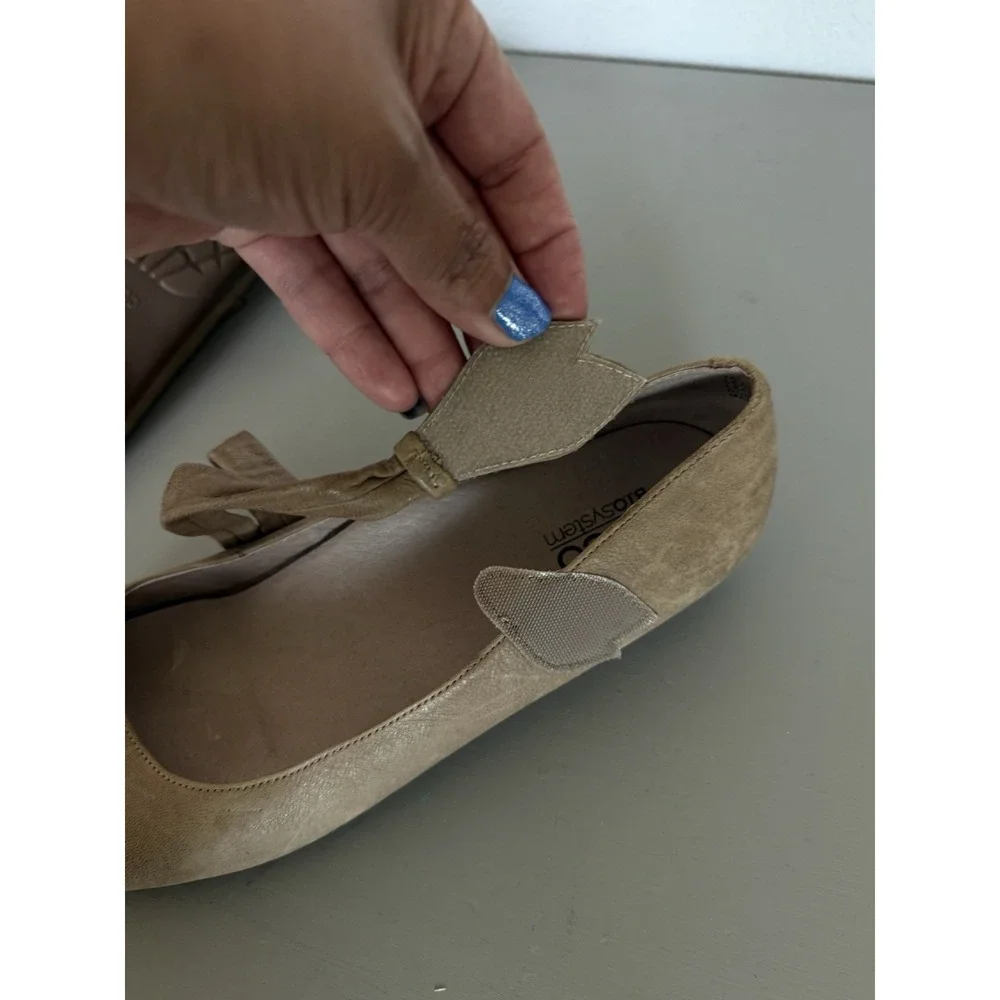 Abeo Talia Mary Jane's Women's Beige Tan Cross Strap Casual Shoes Size 10N